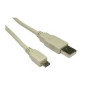 kabel USB2.0 - Micro, A(M) - B(M), 0.8m, bež